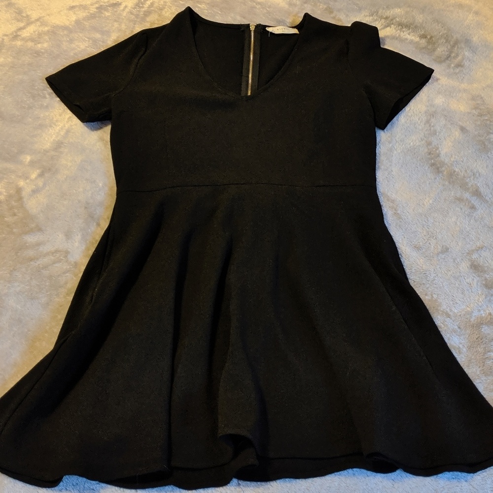 Little black skater dress.